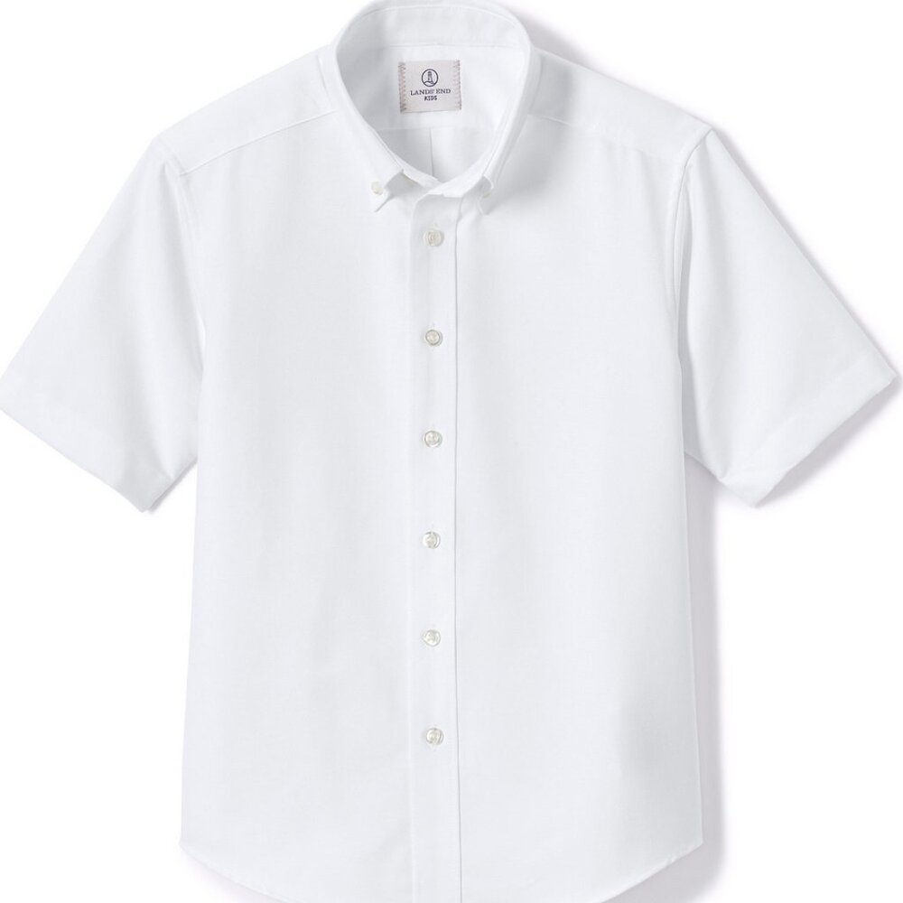 NWOT Boys Lands End School Uniform Short Sleeve Oxford Dress Shirt Size 14
